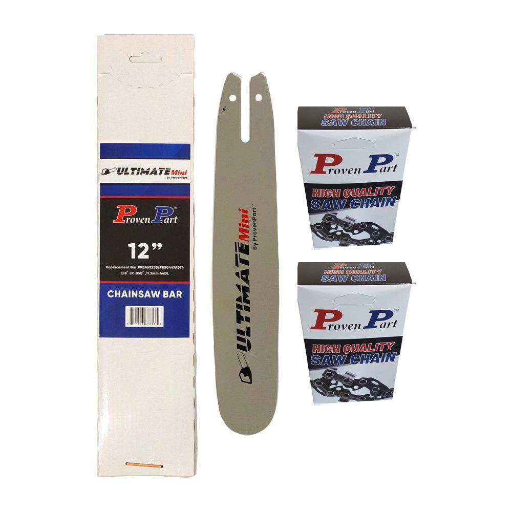 Proven Part 12In Bar and 2 Chains 3/8LP .050 44DL Fits Stihl MS 201 T C-M, MS 210 C, 3005‑0004805