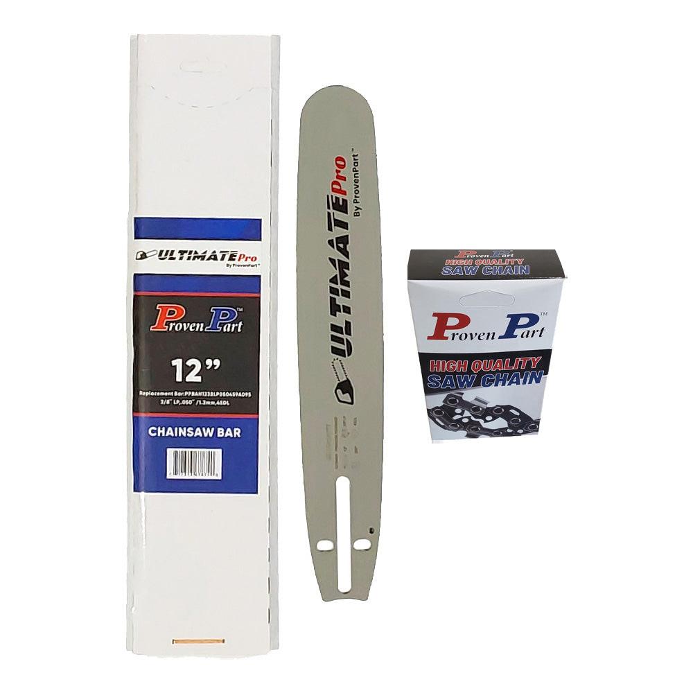 Proven Part 12In Bar and 1 Chain 3/8LP .050 45DL Fits Solo 614, 630, 633, 635, 636, 637, 640, 643 5019592‑45, 120SXEA095