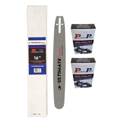 Proven Part 16In Bar and 2 Chains .325 .043 64DL Fits Husqvarna  540iXP, T435, T535I XP, T536 LIXP, T540XP II, 596553664