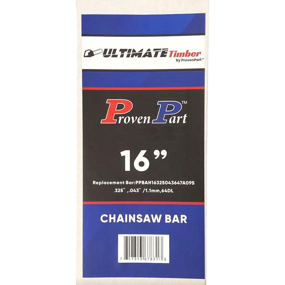 Proven Part 16In Bar and 2 Chains .325 .043 64DL Fits Husqvarna  540iXP, T435, T535I XP, T536 LIXP, T540XP II, 596553664