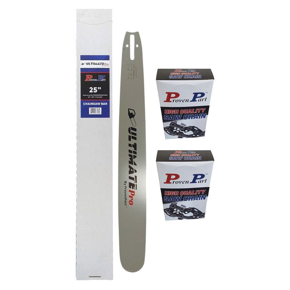 Proven Part 25In Chainsaw Bar and 2 Chains 3/8 .050 84DL Fits 3003‑000‑8830 Mount D025