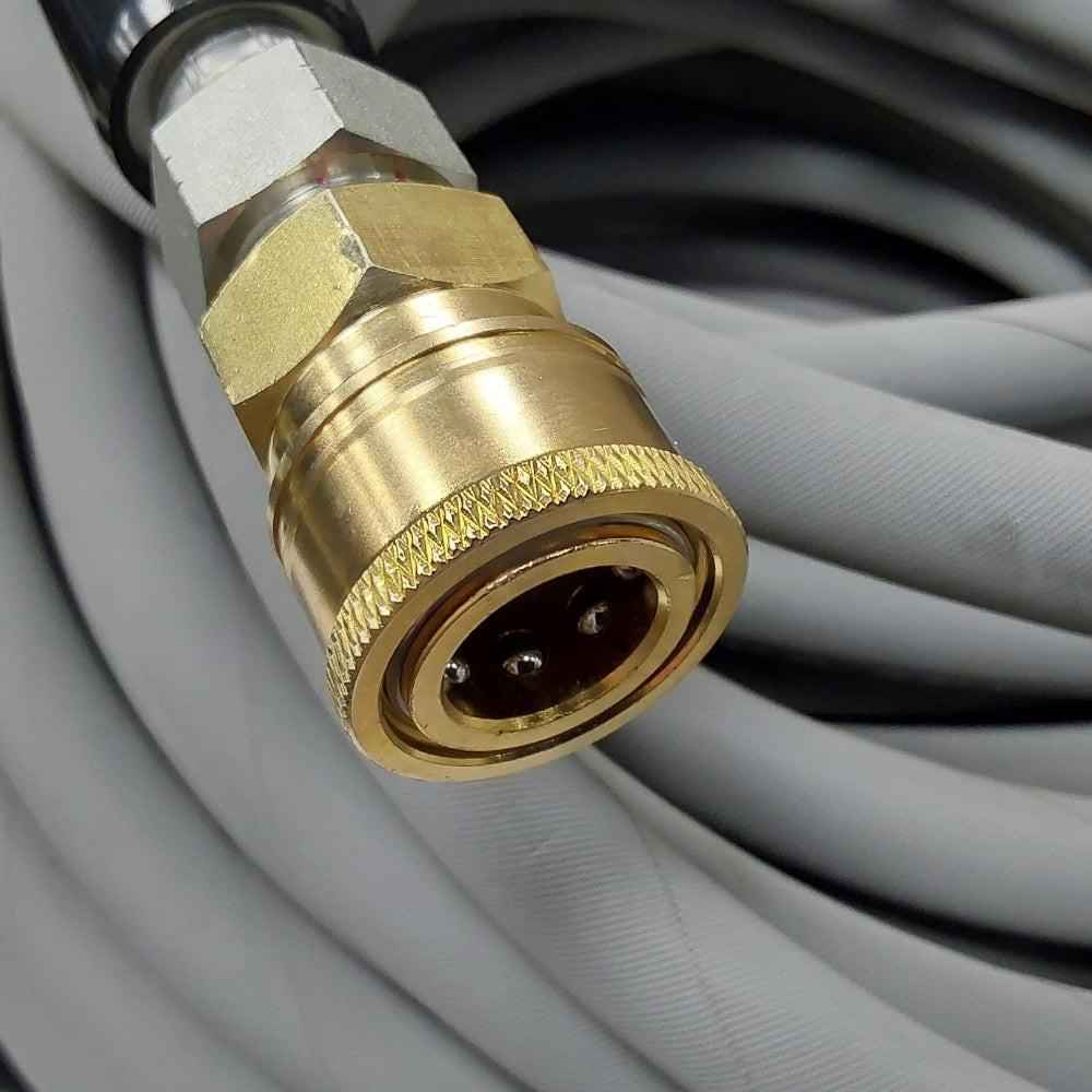 Proven Part 100ft. 3/8" Pressure Washer Hose 4500PSI Gray With Quick Connects