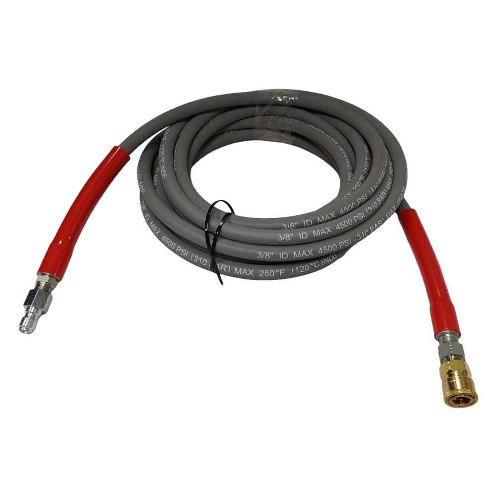 Proven Part 25ft. 3/8" Pressure Washer Hose 4500PSI Gray With Quick Connects