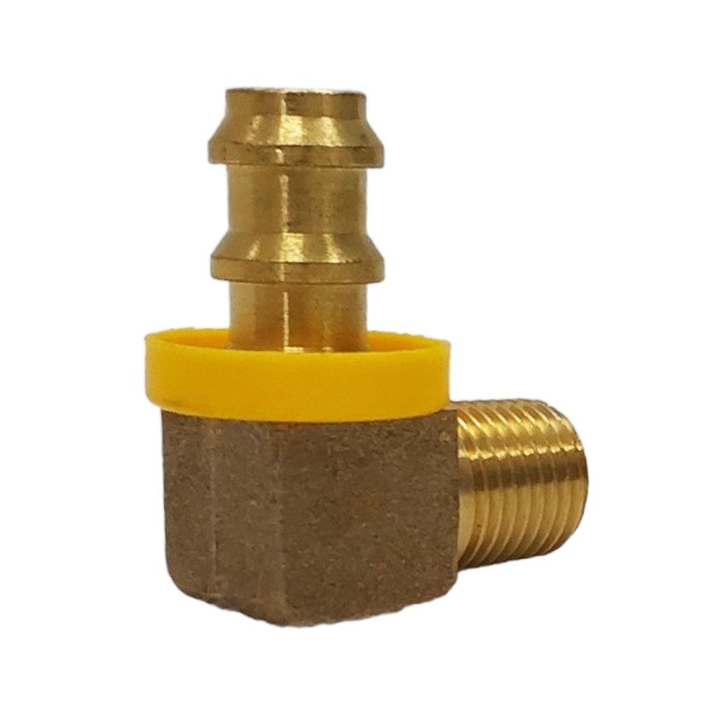 Proven Part Brass Adapter Fitting 90 Degree 1/4" Npt X 3/8" Hose Barb Harley Fuel Oil Line.