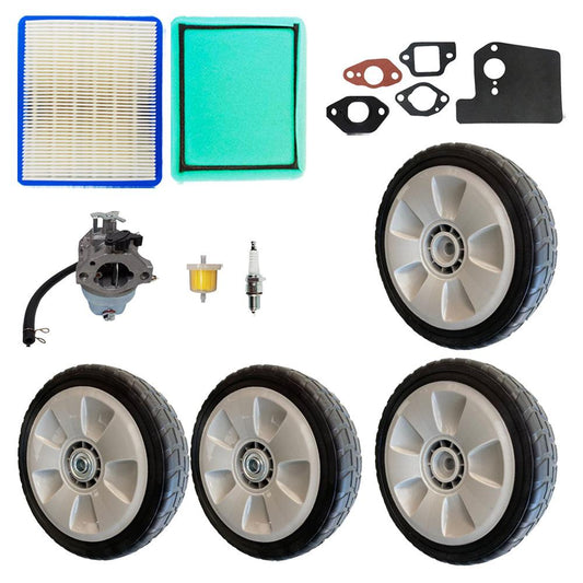 Proven Part Maintenance Kit With Air and Pre-Filter Spark Plug Fuel Filter Carburetor Gasket Set Front and Rear Wheels Fits Honda Fits HRR216K6,HRR216K7,HRR216K8,HRR216K9,HRR216K4,HRR216K5