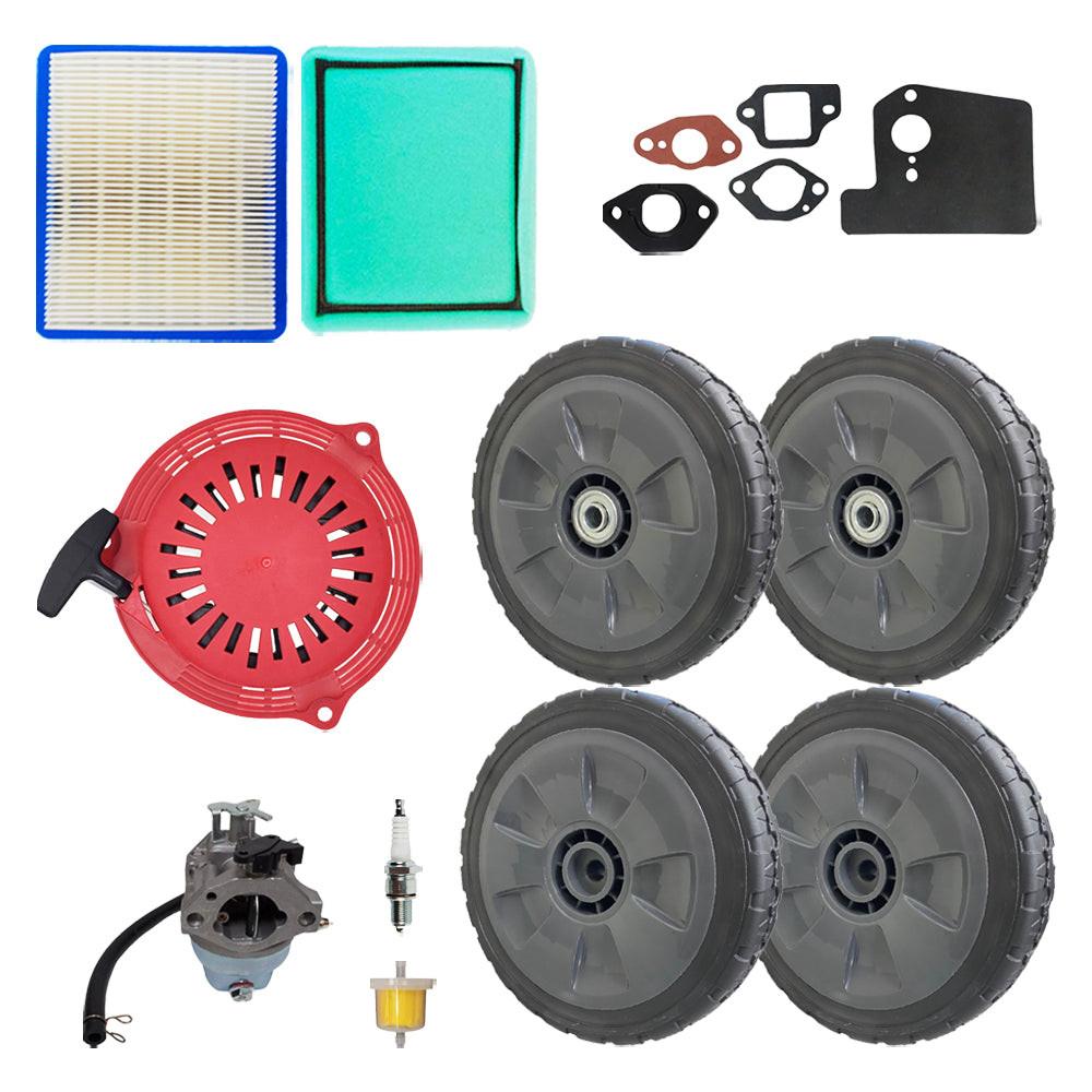 Proven Part Maintenance Kit With Air and Pre-Filter Spark Plug Fuel Filter Carburetor Gasket Set Recoil Front and Rear Wheels Fits Honda Fits HRR216VKA