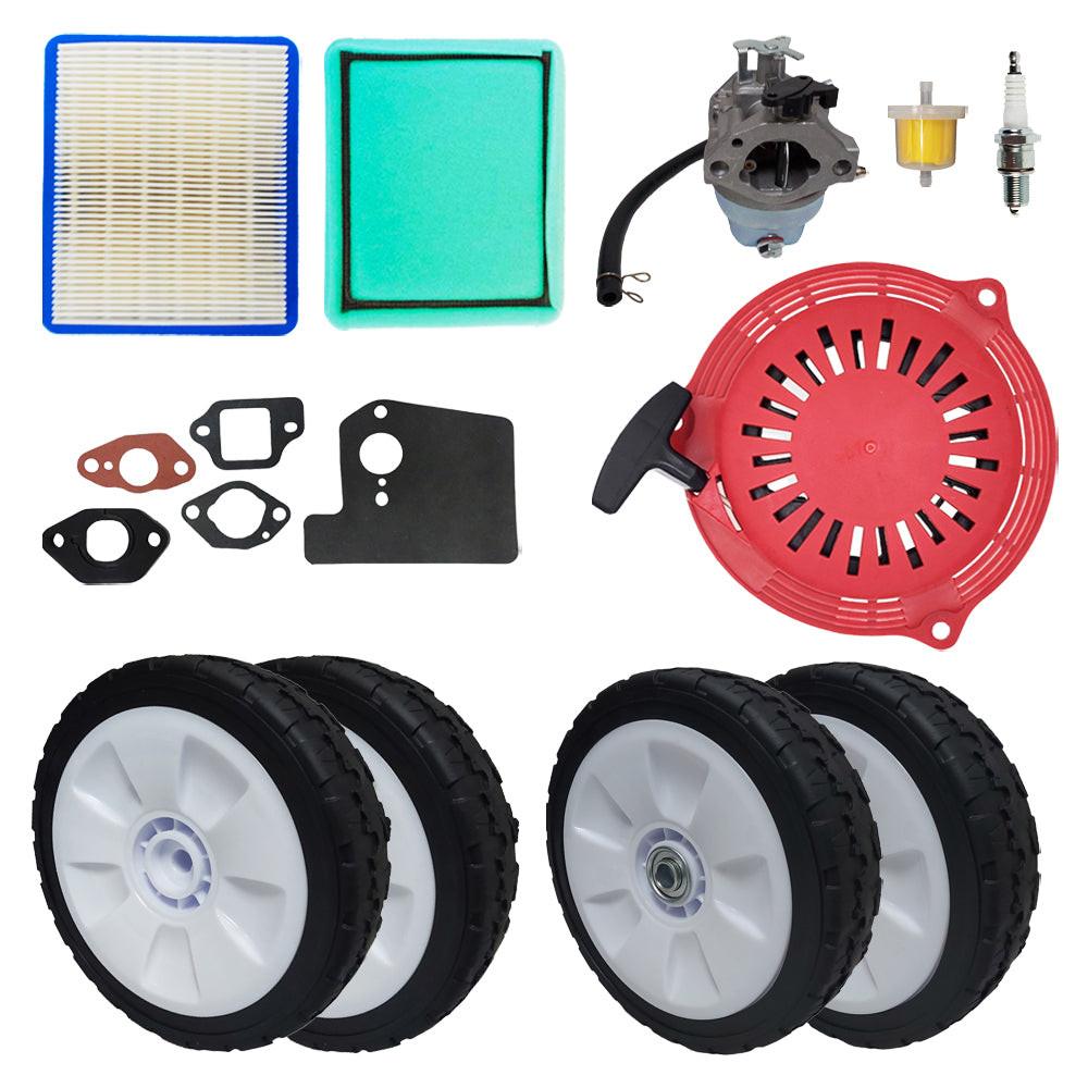 Proven Part Maintenance Kit Air and Pre-Filter Spark Plug Fuel Filter Carburetor Gasket Set Recoil Front and Rear Wheels Fits Honda Fits HRB215K3,HRB215K4,HRM215K3,HRR216,HRR216K8,HRS216,HRT216K1