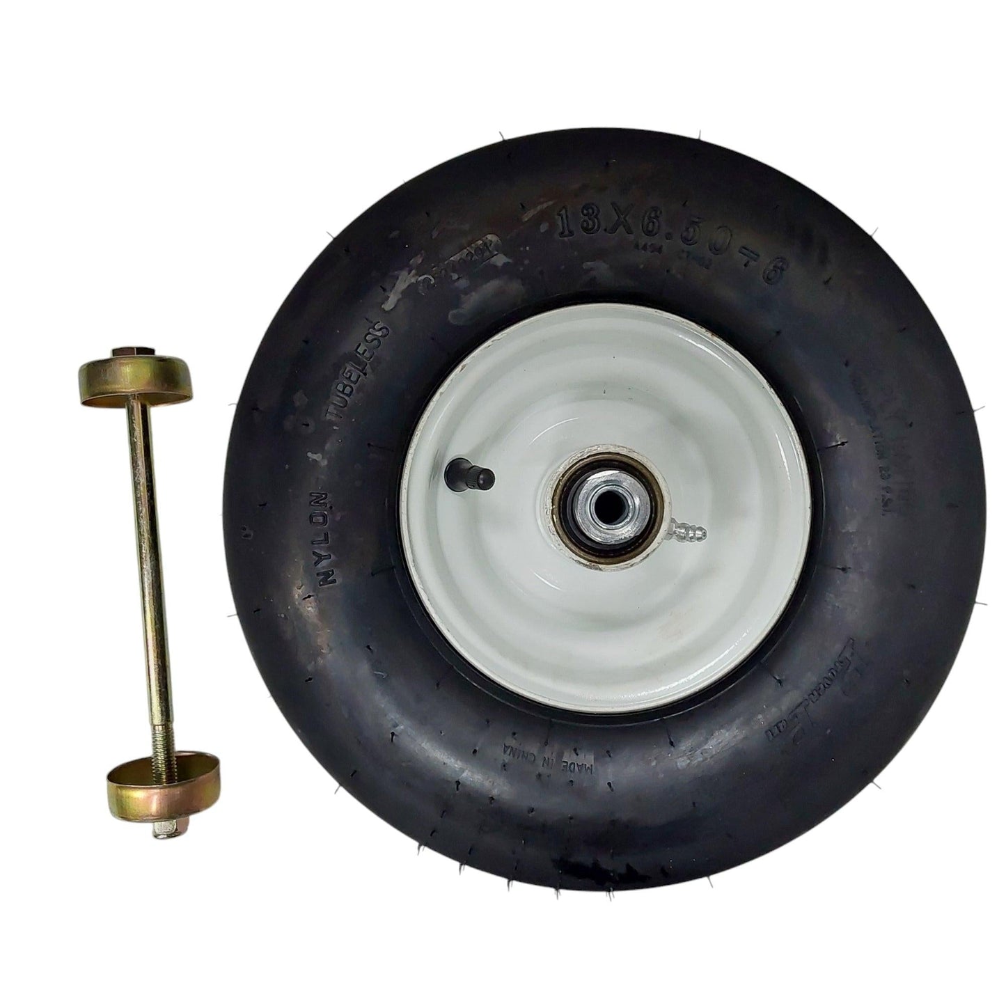 Proven Part 1- Tubeless 13X6.50-6 Air Filled Tire White Rim Fits Exmark Fits Toro 103-5188