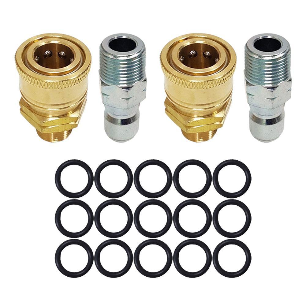 Proven Part 15 PK 3/8" High Temperature 450°F O-Rings, 2 PK 3/8" Male Quick Connect Plug, 2 PK 3/8" Quick Connect to 3/8" MNPT