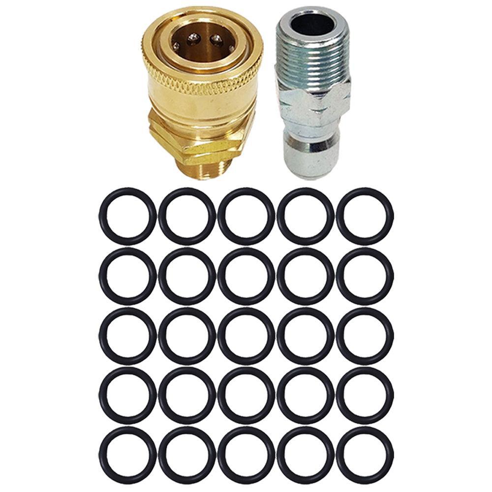 Proven Part 25 O-Rings 3/8" High Temperature 450°F, 3/8" Male Quick Connect Plug, 3/8" Quick Connect to 3/8" MNPT Quick Connect Repair