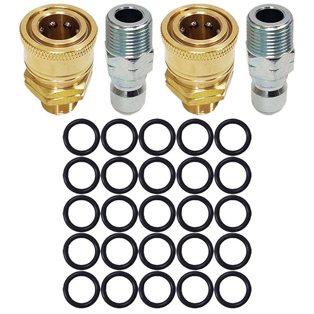 Proven Part 25 O-Rings 3/8" High Temperature 450°F, 2 Male Quick Connect Plugs 3/8", 2 PK 3/8" Quick Connect to 3/8" MNPT,