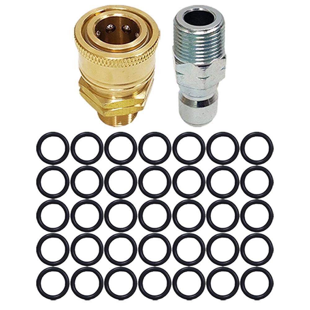 Proven Part 35 O-Rings 3/8" High Temperature 450°F, 3/8" Male Quick Connect Plug, 3/8" Quick Connect to 3/8" MNPT