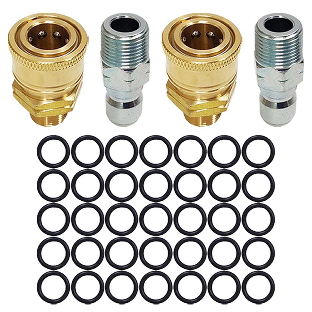 Proven Part 35 O-Rings 3/8" High Temperature 450°F, 2 PK 3/8" Male Quick Connect Plugs, 2 PK 3/8" Quick Connect to 3/8" MNPT
