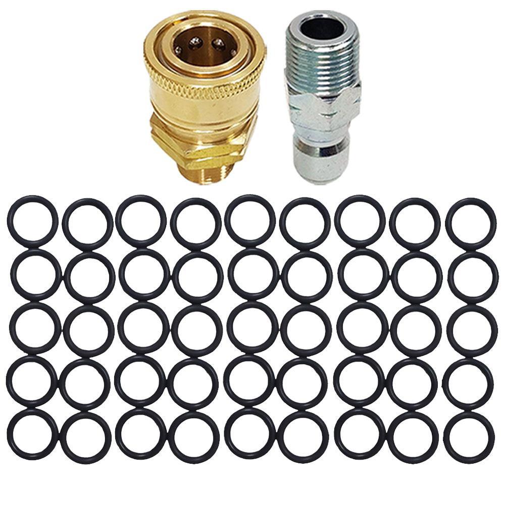 Proven Part 45 PK O-Rings 3/8" High Temperature 450°F, 3/8" Male Quick Connect Plug, 3/8" Quick Connect to 3/8" MNPT