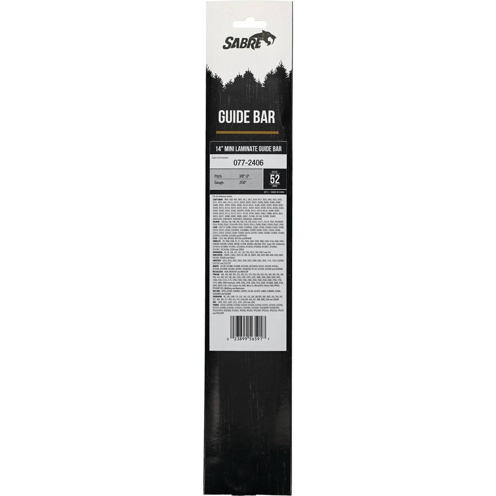 Sabre 14" Mini Laminate Sprocket Nose Bar 077-2406