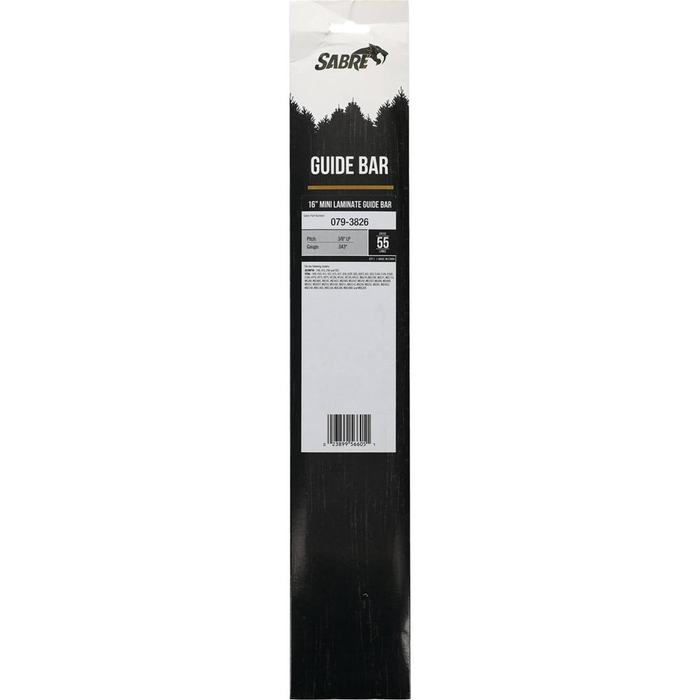 Sabre 16" Mini Laminate Sprocket Nose Bar 079-3826
