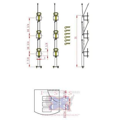 Vinyl-Coated 3-Trimmer Rack For Open Trailers Equipment Guard.