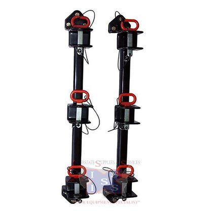 Vinyl-Coated 3-Trimmer Rack For Enclosed Trailer Equipment Guard.