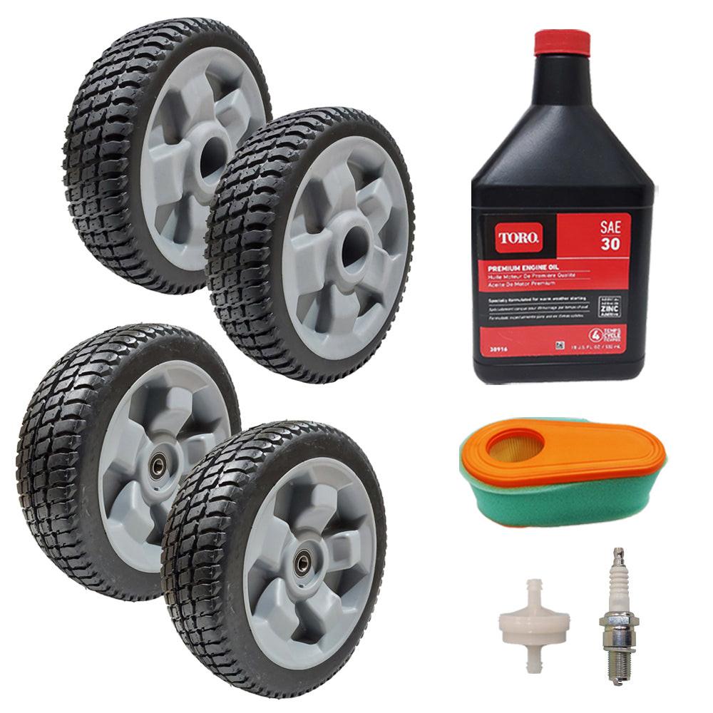 Proven Part Maintenance Kit Front Rear Wheels Fits Toro 30" TimeMaster 20199, 20199, 20200, 20975, 20977, 22205TE, 22207