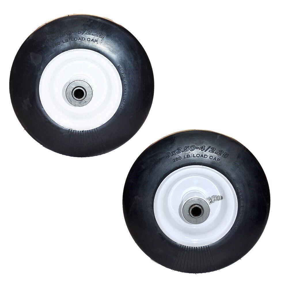 Proven Part Set Of 2 Solid No-Flat Puncture Proof Front Tires 9X3.5X4 For 48006-01 481896 48307 48307-01
