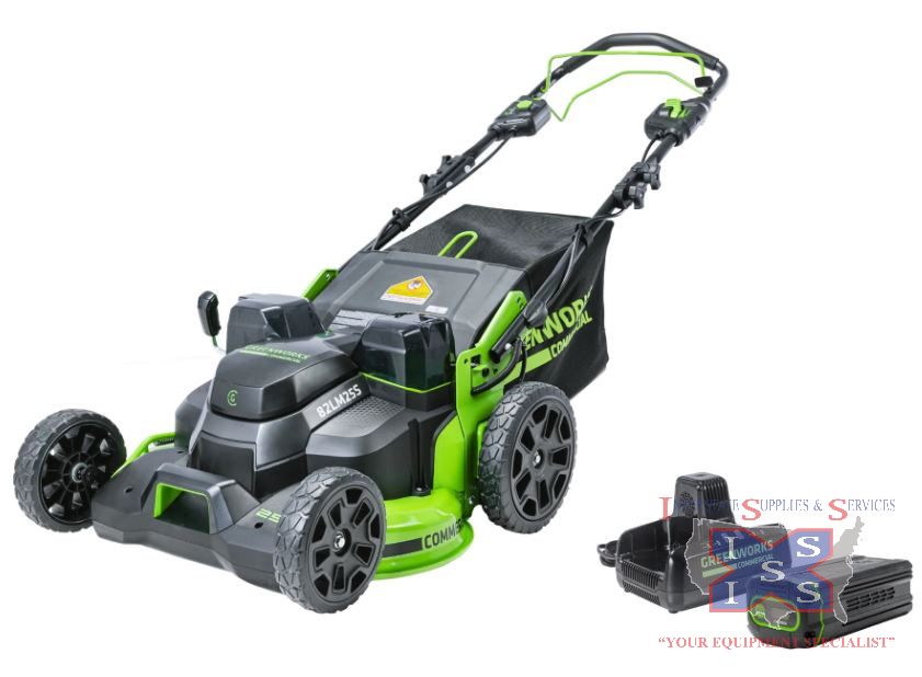 Self Propelled Mower 82V 25" with 8Ah Battery and Dual Port Char