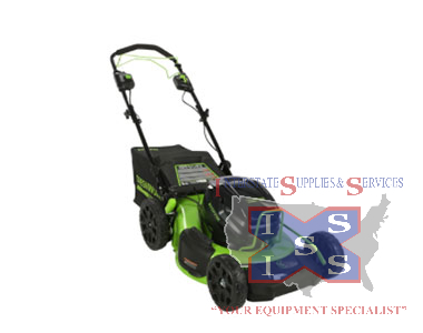 Greenworks 82P21M 82V 21 inch Battery Powered Push Mower, Green - Click Image to Close