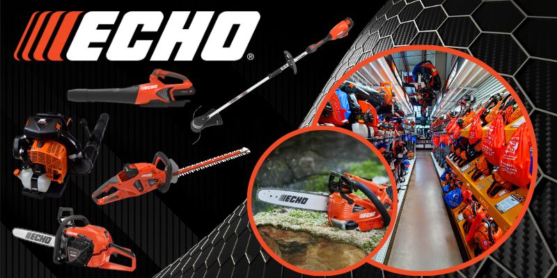 Echo products including a blower, chainsaw, trimmer and edger