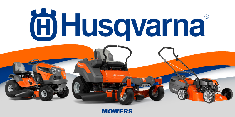 Husqvarna mowers with the logo