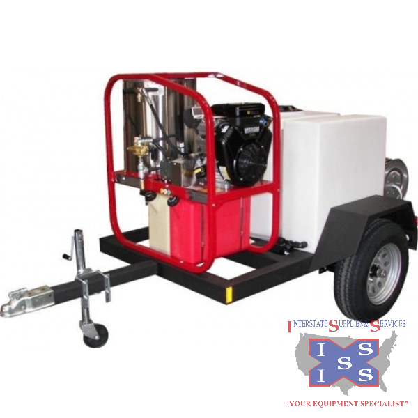 200 gallon trailer with hose reels, HOT WASH SKID 479cc Vanguard - Click Image to Close