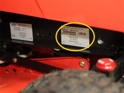 Simplicity tractor model number location